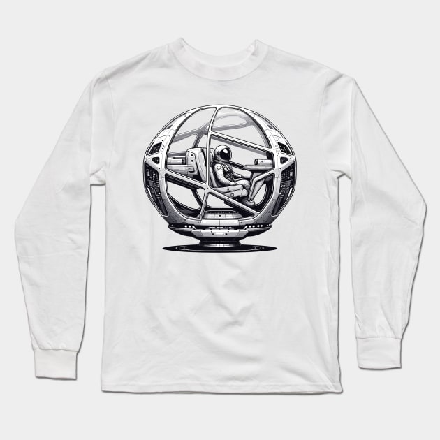 Interstellar Transit: Quantum Teleportation Pod Long Sleeve T-Shirt by Graphic Wonders Emporium